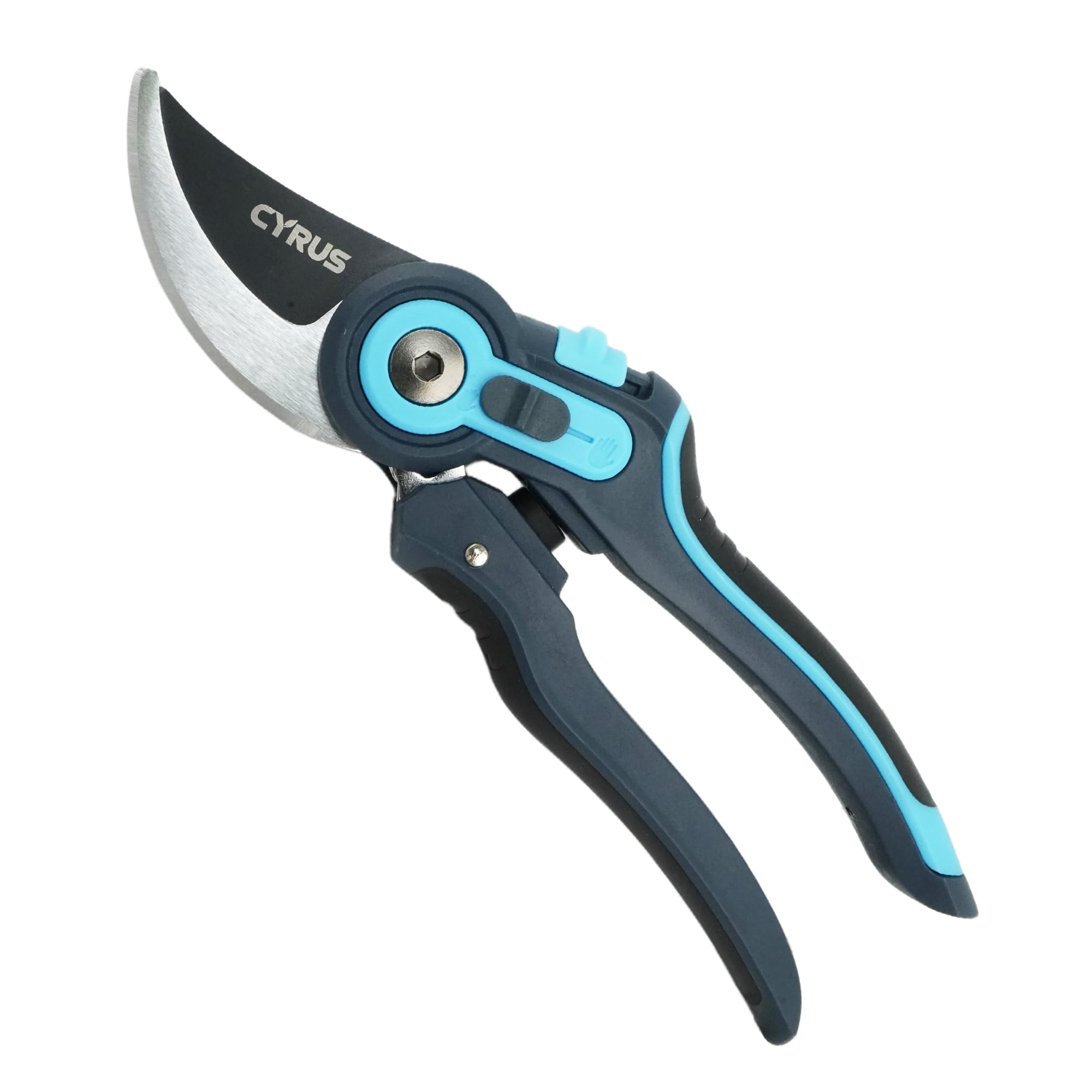 CYRUS 8.7" Professional Bypass Pruning Shears - Heavy Duty Garden Secateurs, SK5 Carbon Steel Blades, 2-Stage Adjustable Opening, Ideal for Roses & Live Plants