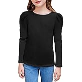 Arshiner Girls Shirts Puff Long Sleeve Shirts Casual Crewneck Tops Tunic Blouse