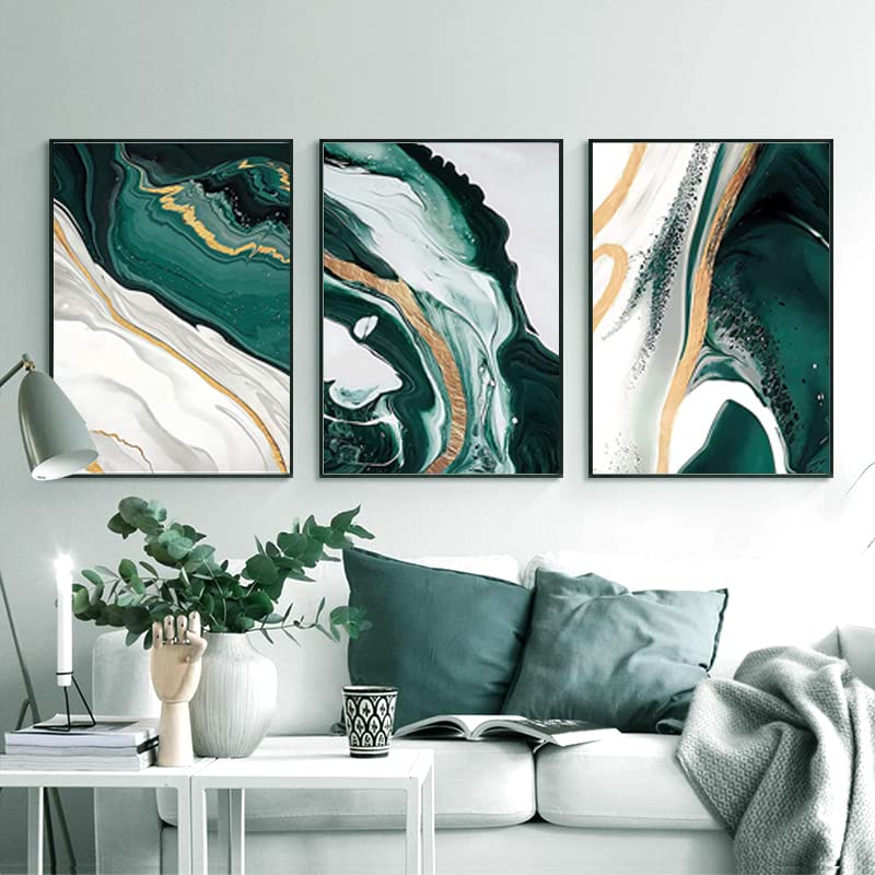 LPFNSF Islamic Decorative Murals, Arabic Calligraphy Posters, Marble Background Allah Quotes Art Painting, Frameless (Style P, 20X30CM*3) — image 1