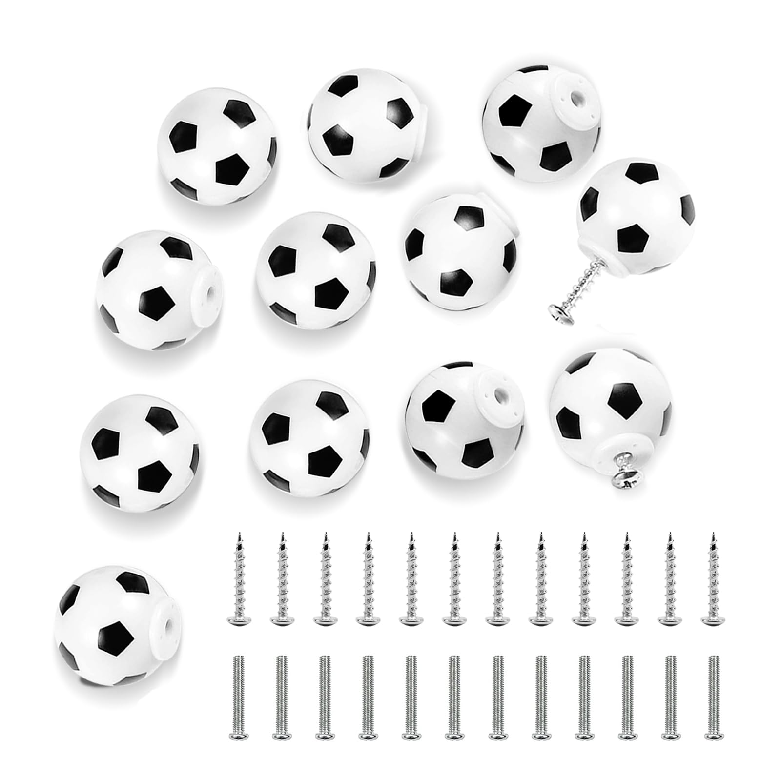 JJWNMLL 12Pcs Football Dresser Knobs Soccer Drawer Knobs Sports Theme Decor Handles Furniture Decoration Pulls Handles for Dresser Cupboard Wardrobe Cabinet โ image 1