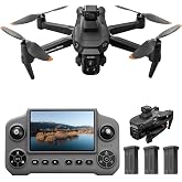 Utceku Drones with Camera for Adults 4K (Black,3-Battery Set) | Under 249g, Drone with Camera 4k,large screen controler and GPS Auto Return, Follow Me, Easy for Beginners,