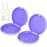 2 Pack Retainer Case, Slim Aligner Case for Invisalign with Tool Kit