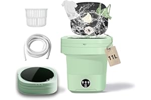 DNXCDM Portable Washing Machine At Dormitory Apartment Hotel Portable Washing Machine Easier To Carry Out Blue Light 11L Upgrade Large Capacity For Underwear Socks Baby Cloth 3 Different Automatic Mode