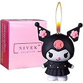 NIVEK Kuroomi Y2K Lighter Flame 3D Japanese Chain Necklace Jester Kawaii Refillable (Black)