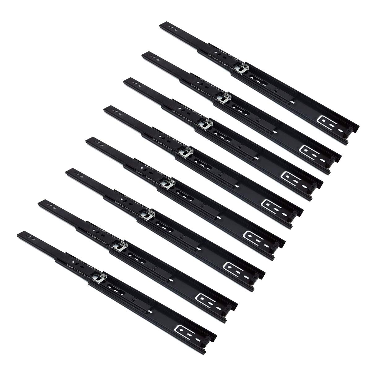 NUZAMAS 4 Pairs of Steel Ball Bearing Drawer Runners Slides 10inch (25cm) Full Extension for Side of Drawers Fixed, Sliding Shelf or Other Sliding Furniture