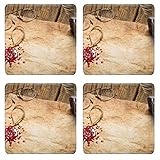 MSD Square Coasters Non-Slip Natural Rubber Desk
