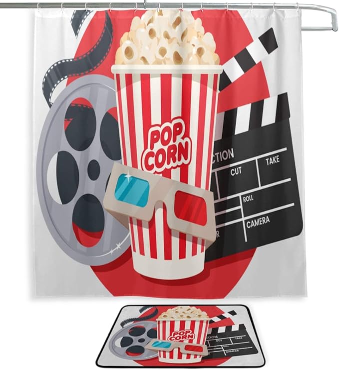 Cortina de Ducha para Hombre Película Clapper y Carrete de película