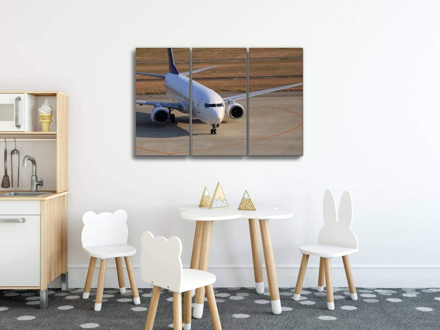 Amazon Co Jp 飛行機 乗り物 滑走路 空港 ジェット機 旅行 屋外 フライト 旅客機 着陸 離陸 出発 空 晴れ 快晴 野外 海 交通 到着 出張ポスター パネル 現代壁の絵 壁掛け 部屋飾り 背景絵画 壁アート 完成品 3枚セット すぐ飾る