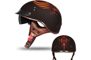 VCOROS Half Helmet Motorcycle DOT Approved Open Face Helmet with Sun Visor and Quick Release Buckle for Adults Men and Women (Angel, M)