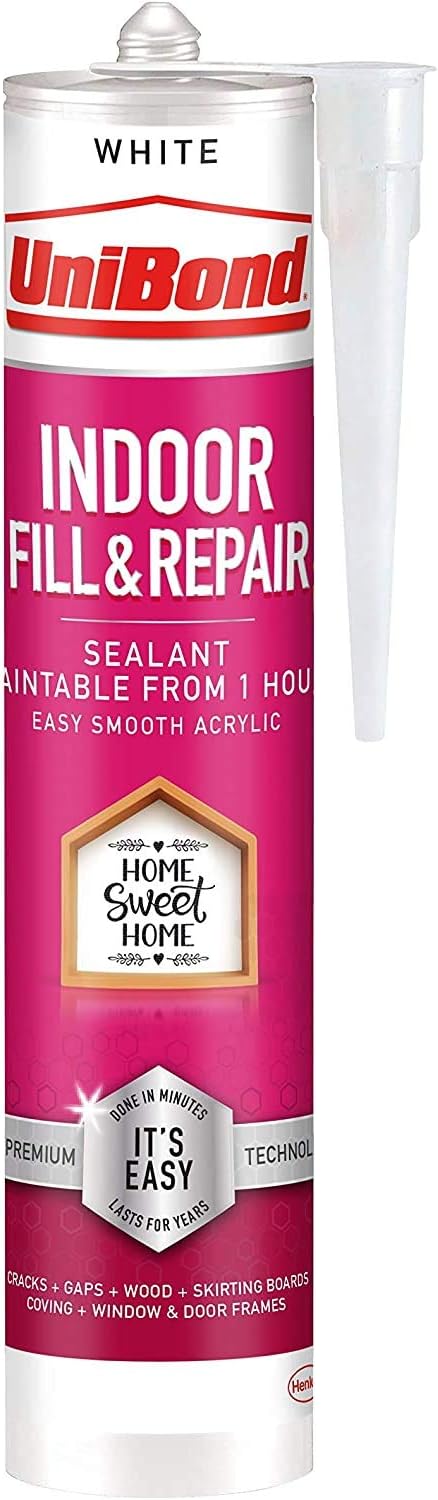 UniBond Fill & Repair Sealant for Indoor Use White Acrylic Sealant, Easy to Apply, Ideal for Cracks Gaps, Wood - Image 3