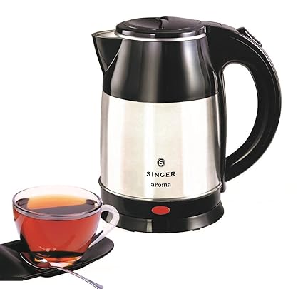 Singer Aroma 1.8-Litre Electric Kettle (Silver/Black)