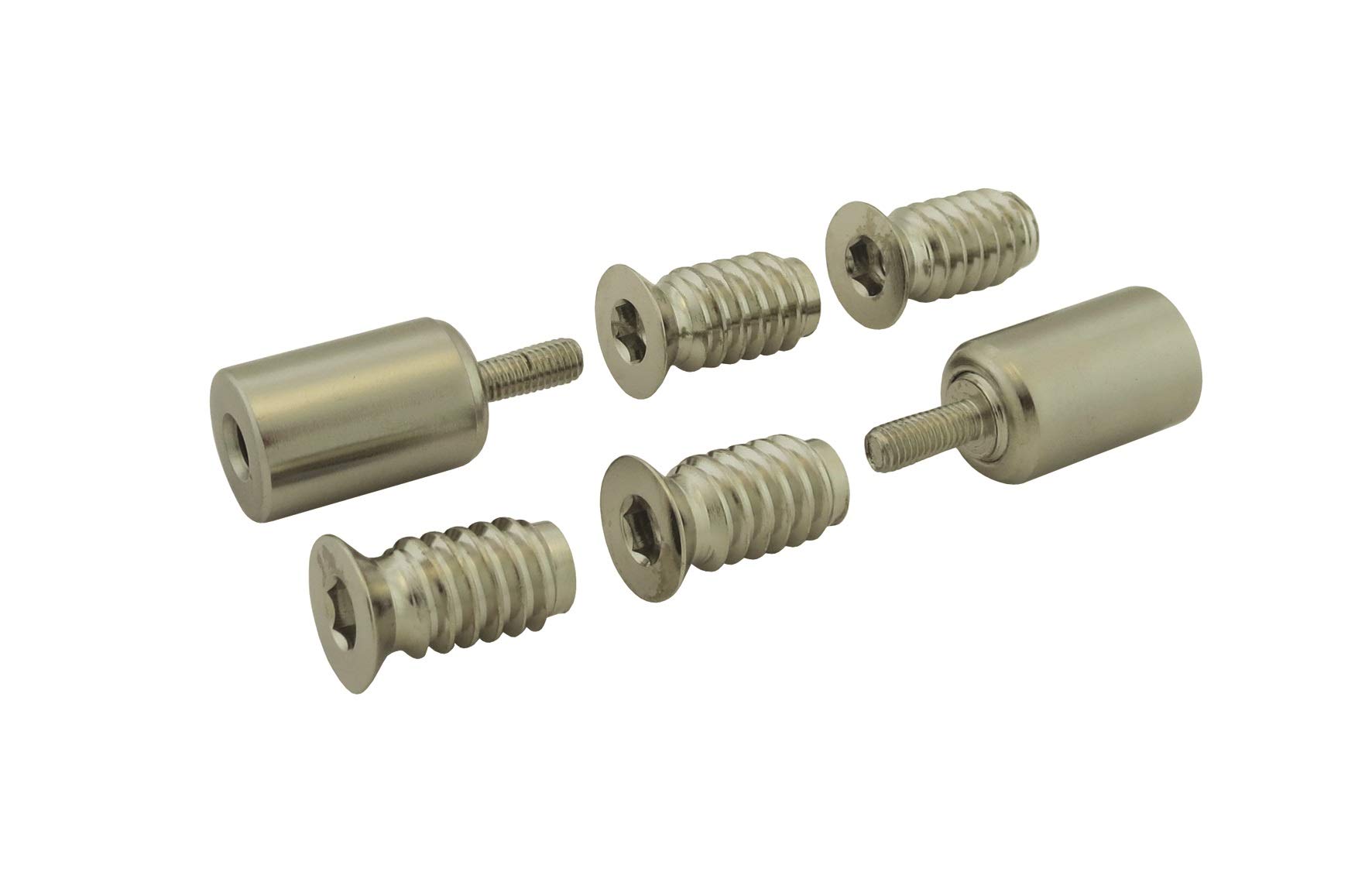 SASH WINDOW STOP (2 X STOPS 4 X FERRULES 1 X KEY) SATIN NICKEL