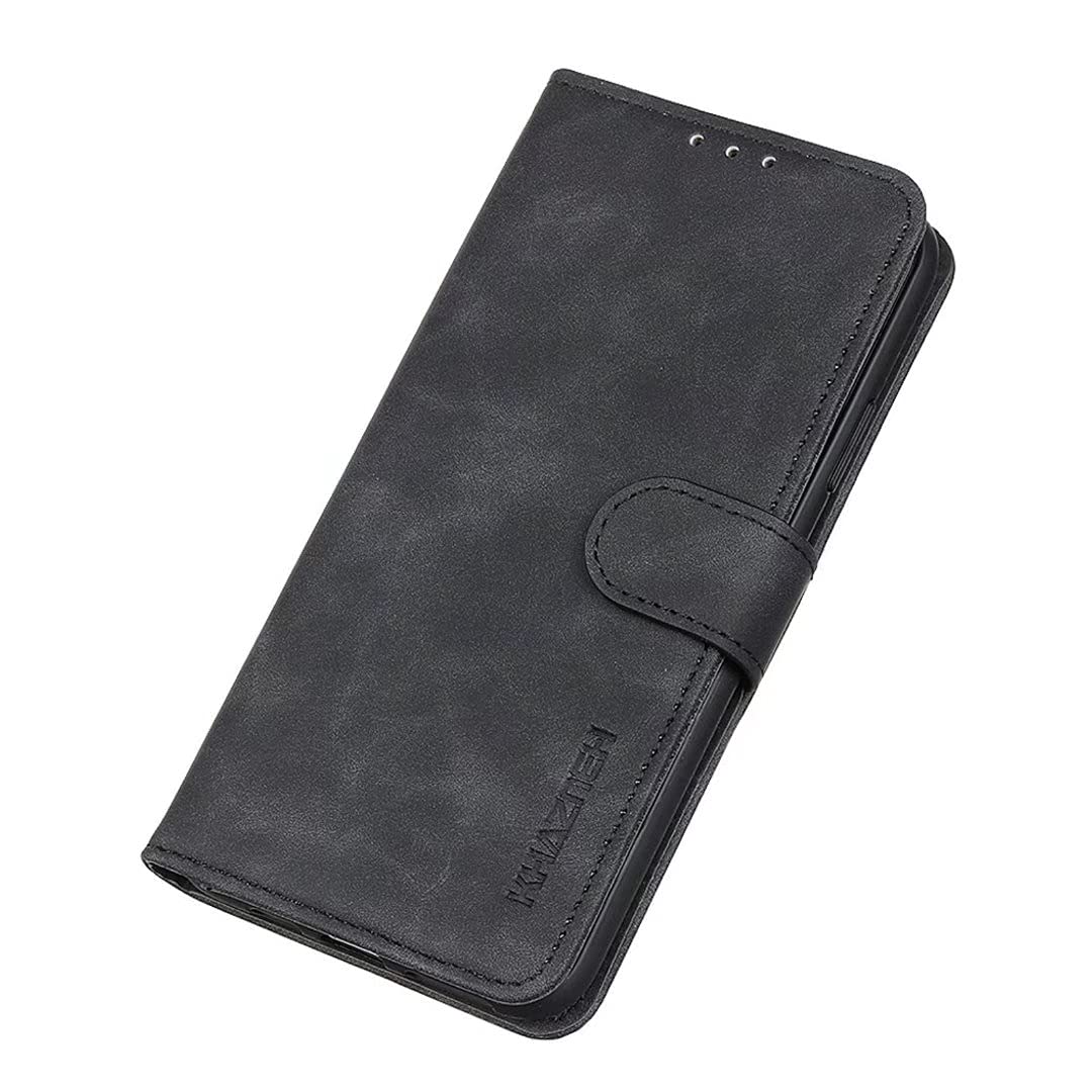 COQUE Xiaomi Redmi Note 11 4G Case,Retro Style Flip Wallet Leather Cover with Card Slot and Shockproof Function Kickstand Phone Case for Xiaomi Redmi Note 11 4G-Black