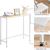 HOOBRO Slim Console Table White Metal Frame 75x24x75 cm EWW75XG01 view 6