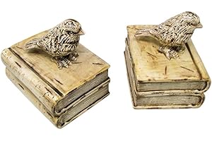 Trademark Innovations Decorative Bird Bookends for Bookshelf
