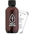 4.5 Ounce Holy Water Bottle - Medium Size Amber Empty Holy Water Bottle Catholic, The Lord's Prayer Card | Holy Water Container for Baptism, Mass, Sacraments, Confirmation, Devotion | 2 Items Set