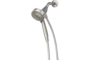 Moen Engage Magnetix Spot Resist Brushed Nickel 3.5-Inch Six-Function Detachable Handheld Showerhead with Magnetic Docking System, 26100SRN