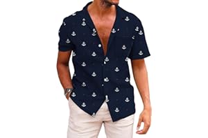 KYKU Funky Hawaiian Shirt for Men Palm Beach Shirts Tropical Vacation Clothes