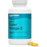 Amazon Basics Super Omega-3 with Natural Lemon Flavor, EPA &amp; DHA Omega-3 Fatty acids, 120 Count (1280 mg per Serving, 2 Softgels) (Previously Amazon Elements)