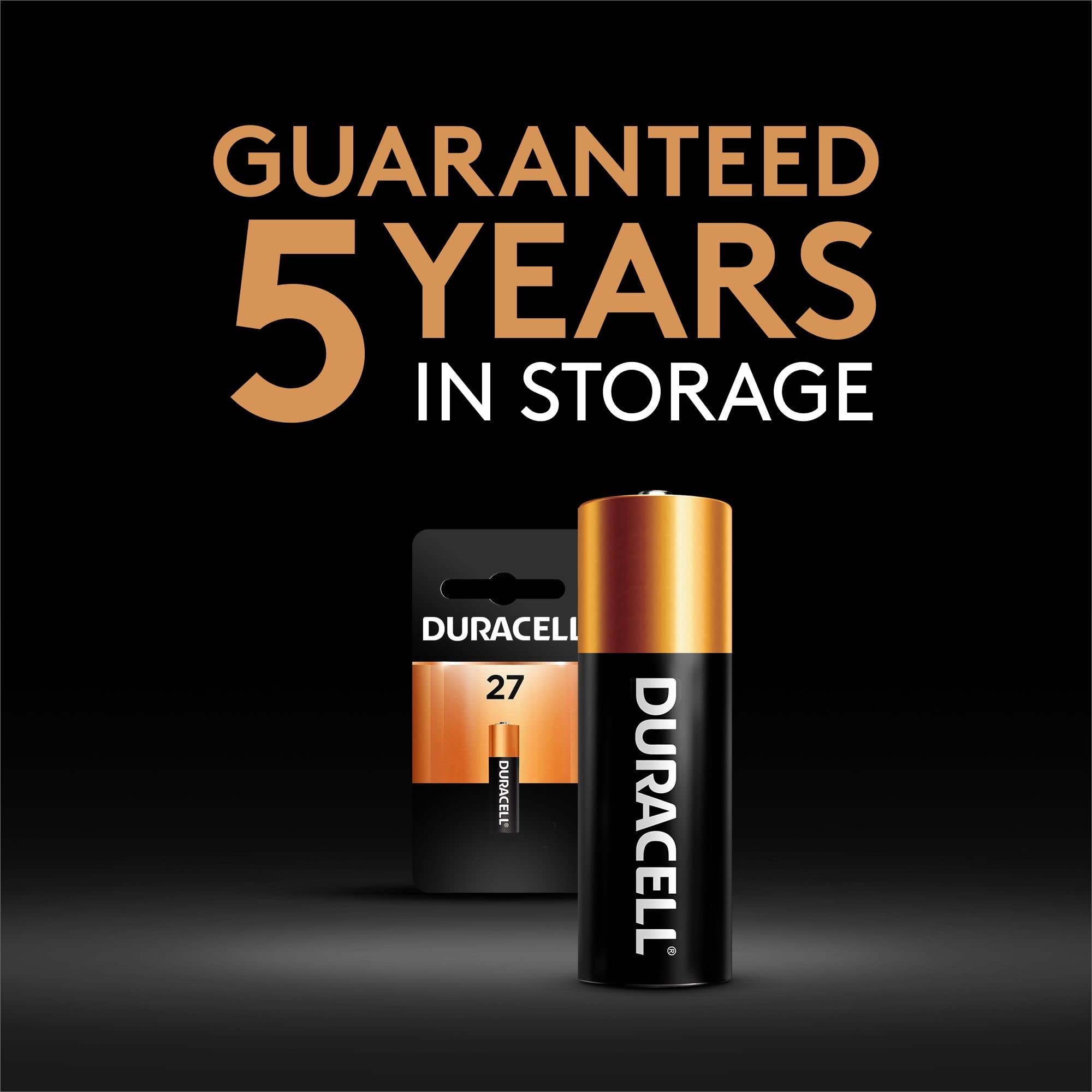 Duracell 27 12V Alkaline Battery, 1 Count Pack, 27 12 Volt Alkaline Battery, Long-Lasting for Key Fobs, Car Alarms, GPS Trackers, and More