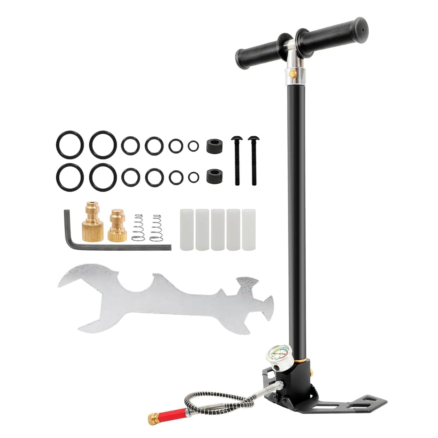 Photo 1 of 4 Stage PCP Hand Pump 30Mpa 4500Psi, PCP High Pressure Hand Pump, Stainless Steel Air Pump with Oil-Moisture Filter for PCP Air Guns, Paintball Gun, Air Rifle, HPA Gas Tanks, Tire Inflation