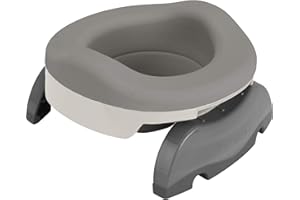 Potette Plus Potty Value Pack: Kalencom 2in1 Potette Plus Portable Potty and Reusable Collapsible Liner for Home Use (White/Gray)