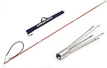 Amazon Spear Seals スピアシールズ グラスファイバー 手銛 4点セット 銛先 3本 収納バッグ スリングラバー 付き モリ 魚突き スペアパーツ Spear Seals ログブック アクセサリー小物