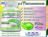 MORINGA OLEIFERA 4:1 120ct Energy Focus Weight Loss Brain Mood Memory Max Strength Pill Pure Whole Super Food Immune Booster Anti Aging Diet Supplement Senior Tree Leaf Powder Extract 2400mg Capsules