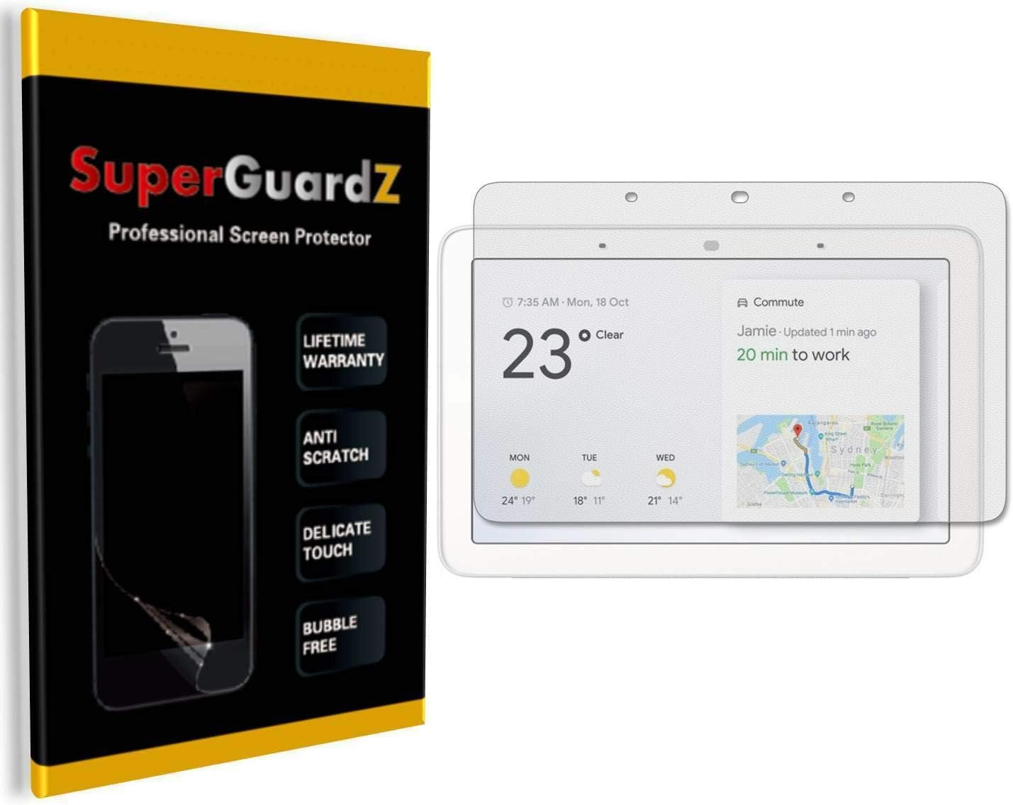 [3-Pack] for Google Nest Hub/Google Home Hub Screen Protector - SuperGuardZ, Anti-Glare, Matte, Anti-Fingerprint, Anti-Bubble [Lifetime Replacement]