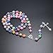 TALISMAN4U Catholic Rosary Necklace Colorful Polymer Beads Virgin Mary Centerpiece Jesus Crucifix Holy Land Gift