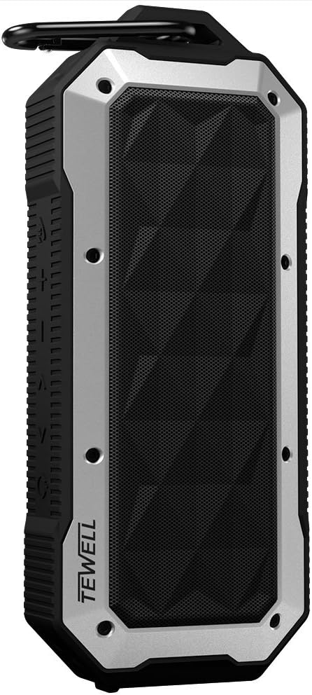 TEWELL Surfing Waterproof Portable Speaker with 6W Output from Dual Drivers, Enhanced Bass,IPX7 Water Resistance and Built-in Mic, Rugged Wireless Speaker for iPhone, Echo Dot etc...