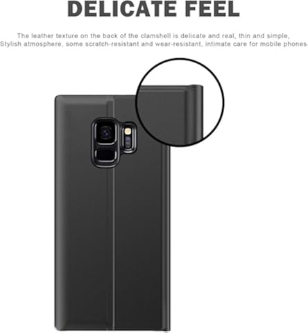 Framerosdres Pantalla YHM for la Galaxia S9 Lateral con magnético/Función Soporte/Función Sleep Textura Normal paño + PC Caso del tirón (Azul Oscuro) (Color : Dark Blue)