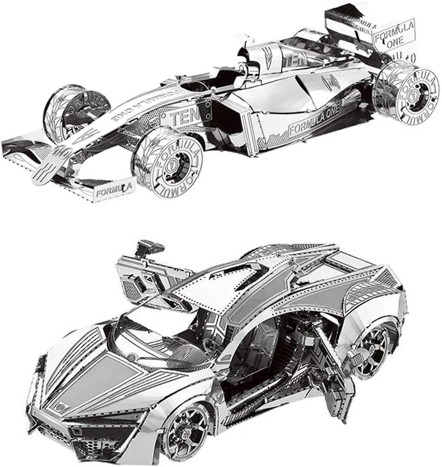 2pcs MoTu 3D Metal Puzzle Hyper Sport Vehicle + Formula car F101 Model Kits DIY 3D Laser Cut Jigsaw Toys I31126 I21120