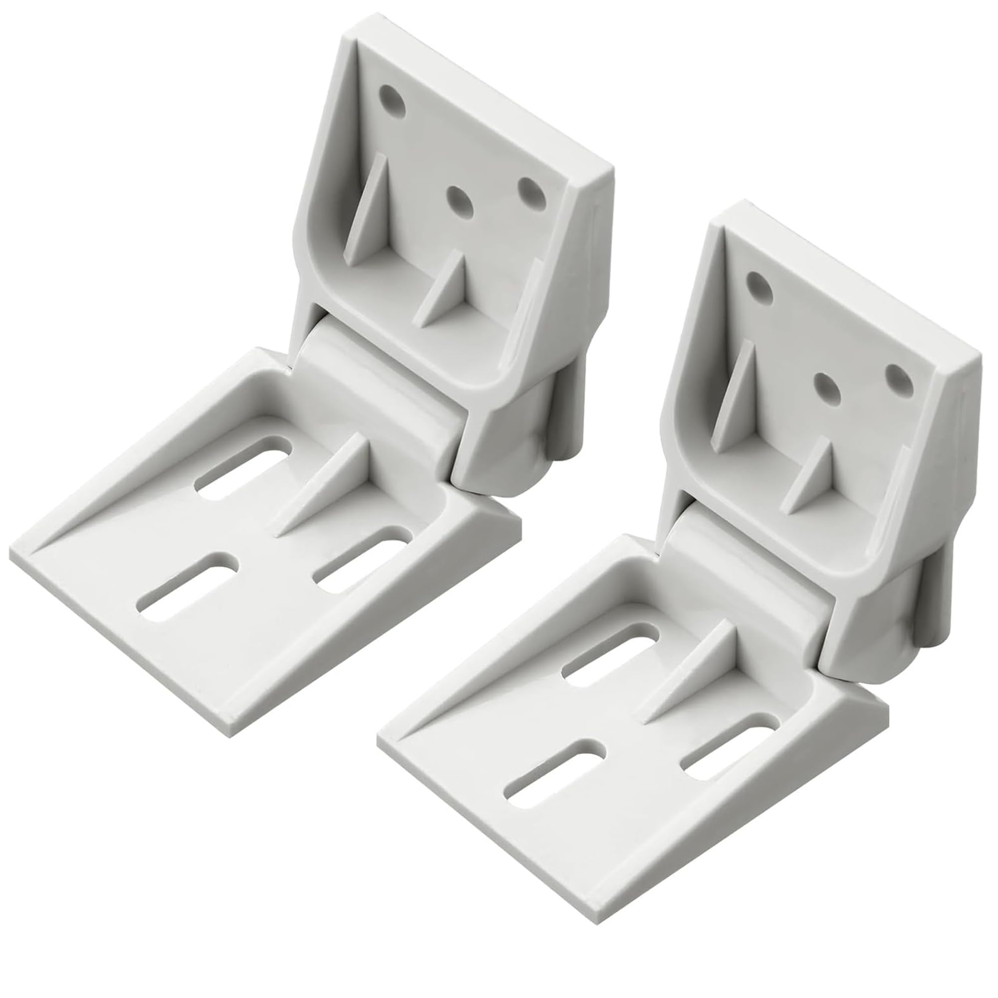 Photo 1 of 2 Pack Universal Freezer Plastic Hinges, 3-Hole Counterbalance Chest Hinges Replacement Parts, 95-110 Degree Folding Friction Hinge for Refrigerator Door Repair (Grey)