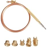 Gas Thermocouple Kit M6x0.75 with Universal Adapter Nuts Replacement 900mm/35.4" Long M9x1