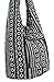 8 AM. Thai Tribal Hmong Boho Striped Ethnic Cotton Boho Sling Crossbody Bag Shoulder Bag Thai Pattern Bag Thai Top Zip Handmade Asia Bag (Stripe Black)