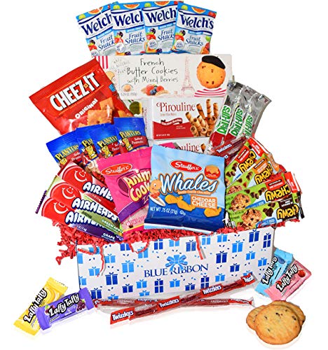 32 CT Valentines Day Care Package – Valentine Gifts Box for Him, Her, Women, Men, College Students, Kids, Military – Gourmet Assortment Pack of Candy, Chocolate, Crackers, Snacks and French Cookies
