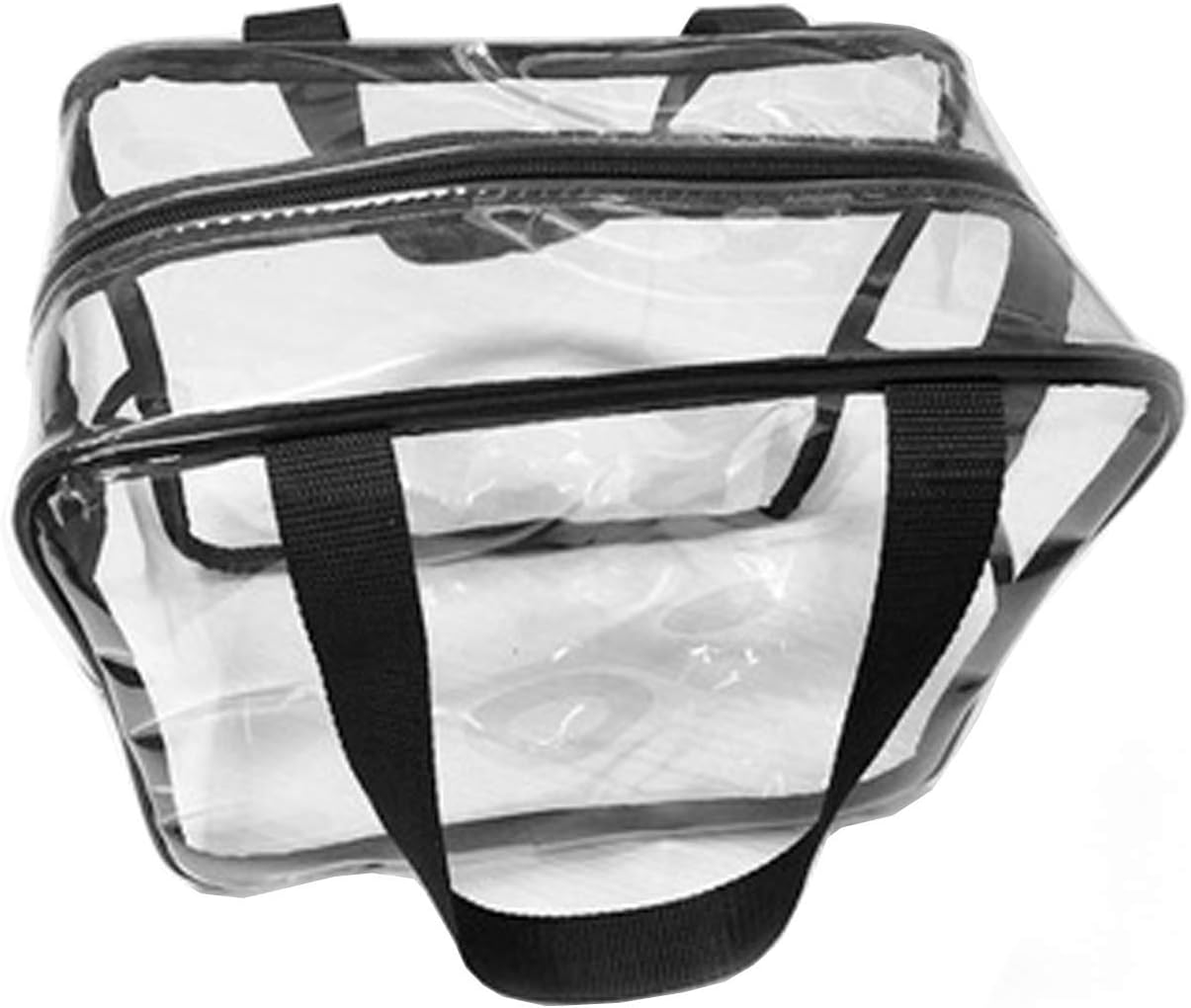 Wohlstand Travel Bag and Accessories Bag for Beach Clear Tote Bag Travel Case Transparent Waterproof Toiletry Handbag with Zipper for Vacation Travels Bathroom