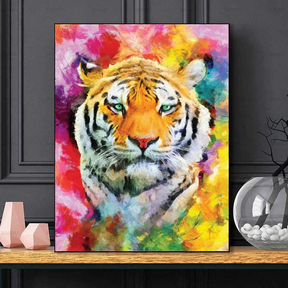 yaonuli DIY Pintar por números Cabeza de Tigre Pintada