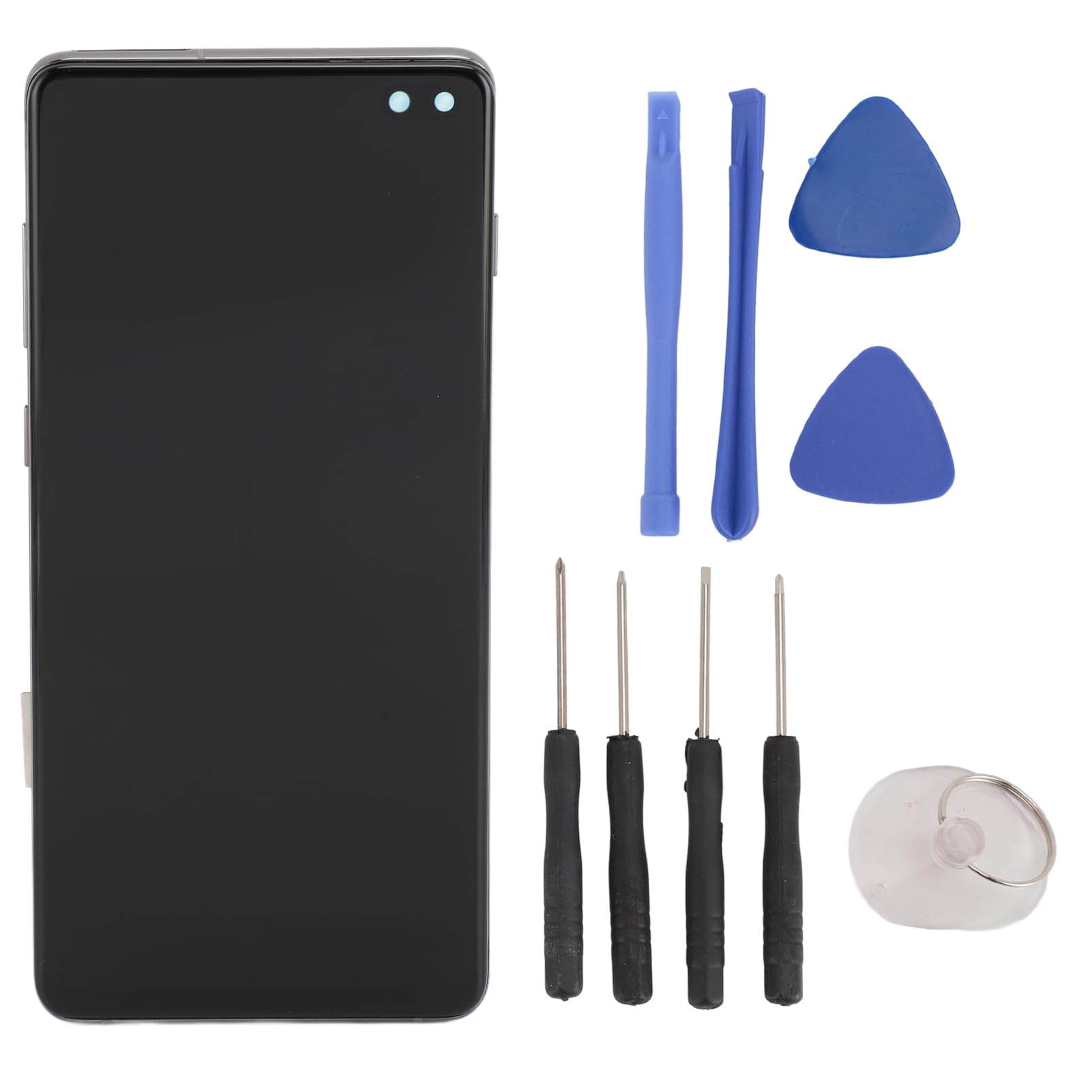 For S10 PLUS Smartphone Touch Digitizer LCD Display Assembly, TFT LCD Display Replacement Phone Screen Kit with Frame Repair Tools