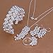 RIAKOOB Wedding Fashion 18K White Gold Plated Jewelry Set Hand Chain Bracelet Necklace Hook Earings Eardrop Ring Beads Grapes