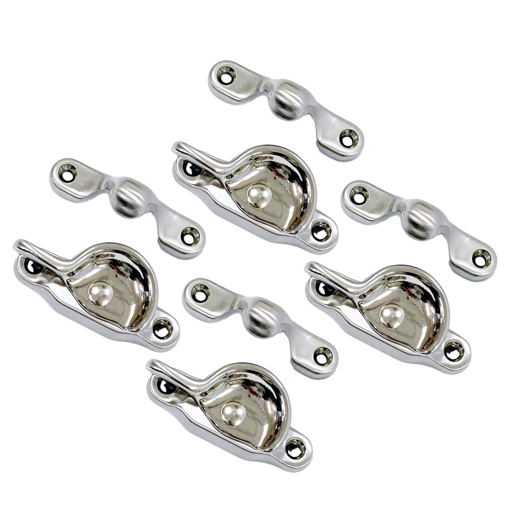 QCAA Forged Brass Sash Lock in Solid Brass, CTC 2", Satin Nickel Brushed US15, 4 Pack, Made in Taiwan