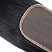 Topwigy Women's 100% Unpressed Brazilian Virgin Lace Closure Free Part Natural Straight Human Hair Closure Piece (4