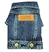 SMALLLEE_LUCKY_STORE Pet Small Dog Cat Clothes Classic Denim Jacket Coat Male Costume Blue S