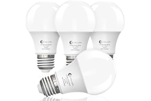 evelor A19 LED Light Bulbs,60 Watt Equivalent Daylight 5000K with E26 Base,Efficient 9W,800 Lumens Non-Dimmable LED Bulbs,15000 Hours, Ideal for Bedroom Living Room, 4-Packs
