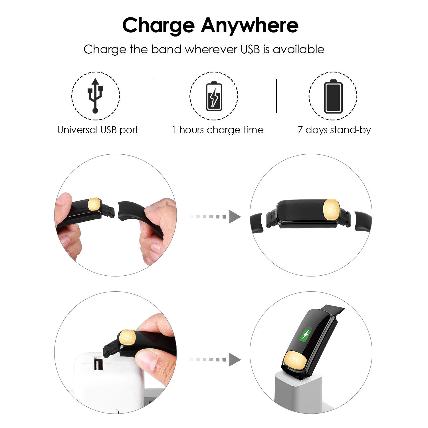 Mbuynow Fitness Tracker, Fitness Watch Activity Tracker with Heart Rate Monitor Watch, Waterproof Smart Bracelet with Step Counter, Calorie Counter, Pedometer Watch for Kids Women and Men