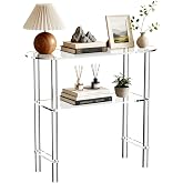 Acrylic Console Table, Oval Entryway Table for Hallway Living Room, Clear | Clear