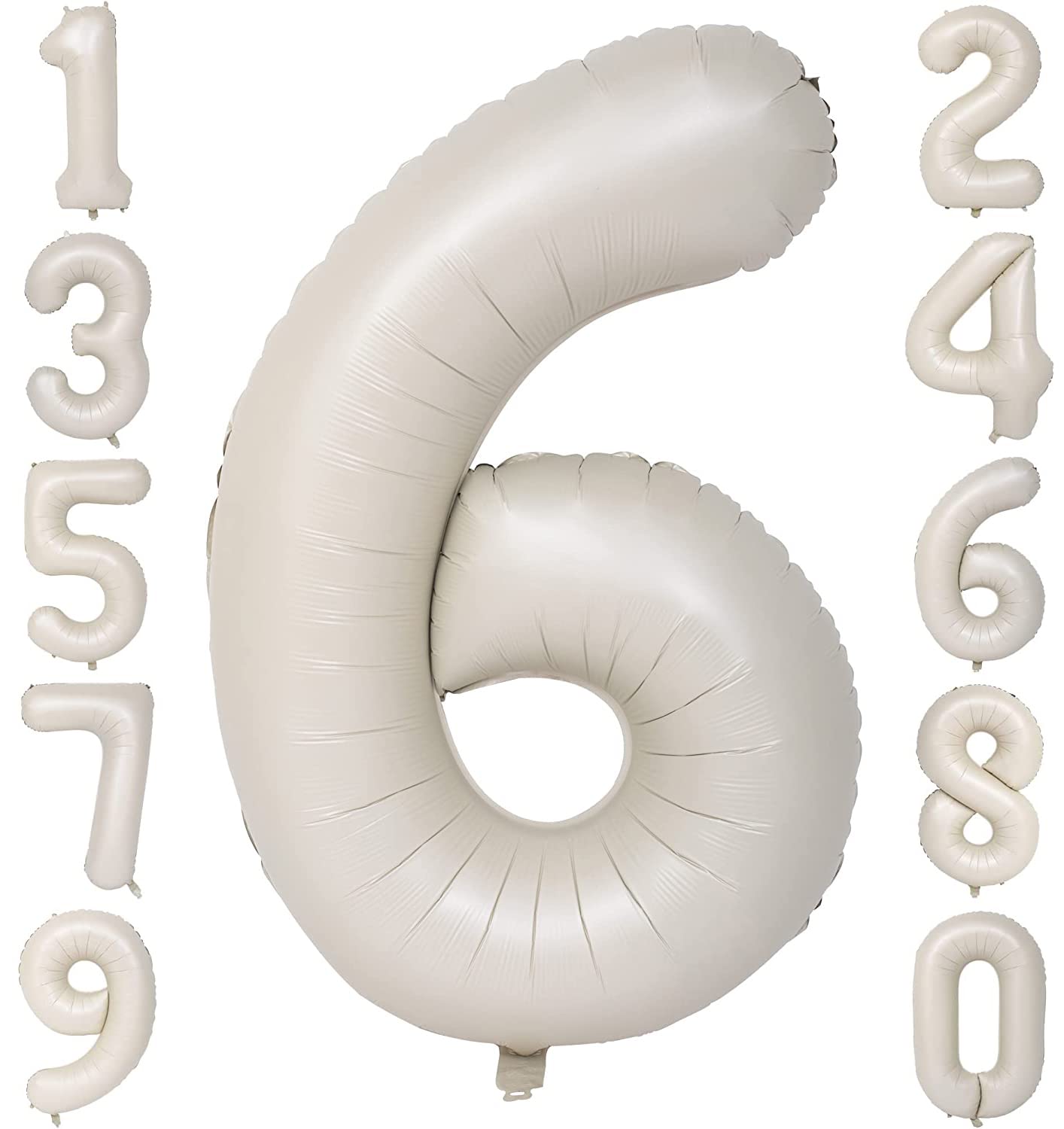 White 6 balloon,Creamy white number balloon 40in large foil helium balloon,birthday wedding Anniversary baby show paty decoration