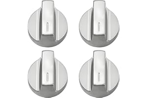 GESLEBEN W11517331 W11117415 Stove Knobs Compatible with Whirlpool Gas Range Stove Knob WEC310S0LS1, WEE515S0LZ1, WEC310S0LS2, WEE745H0FS1, WEE745H0FS0, Replacement W10850027-4 Pack