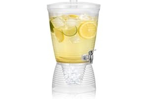 Beverage Dispenser with Spigot,2.7 Gallon/10L Plastic Drink Dispenser with Detachable Base for Parties Clear Beverage Contain